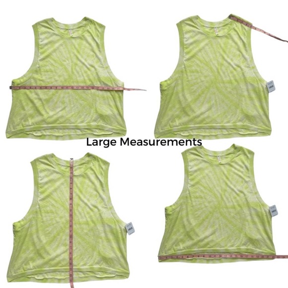 NEW Free People Love Tie Dye Crop Tank Top Key Lime Yellow Womens Size XS, L - Picture 10 of 12